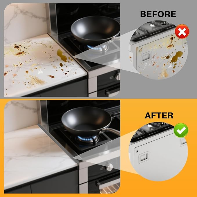 Stove Gap Covers Stainless Steel, 2 Pack Stove Gap Fillers Oven Gap Filler, Easy Retractable Length 13.8" to 27.5", Heat Resistant, Kitchen Stove Gap Cover Gap Filler for Stove and Counter, Silver