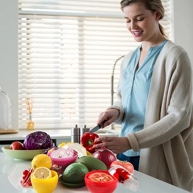 Avocado Storage Containers, Reusable Avocado Keeper for Fridge, Individual Avocado Saver Holder Organizer for Refrigerator to Keep Avocado Fresh