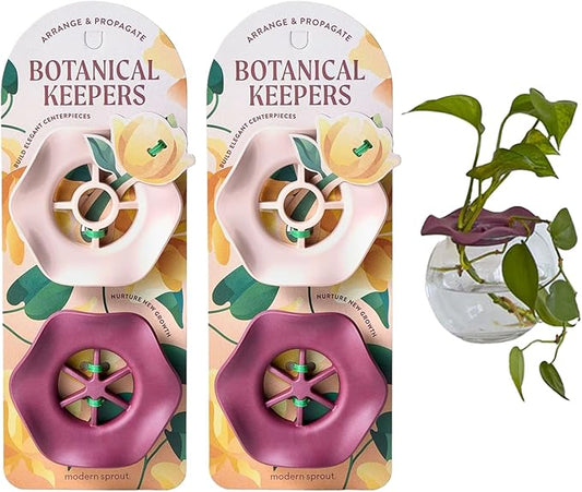 Modern Sprout Botanical Keeper for Floral Arranging & Plant Propagation - Eco-Friendly, BPA-Free, Sustainable Materials - Hydration Tray - Gift for Plant Lovers and Gardeners - 2 Pack