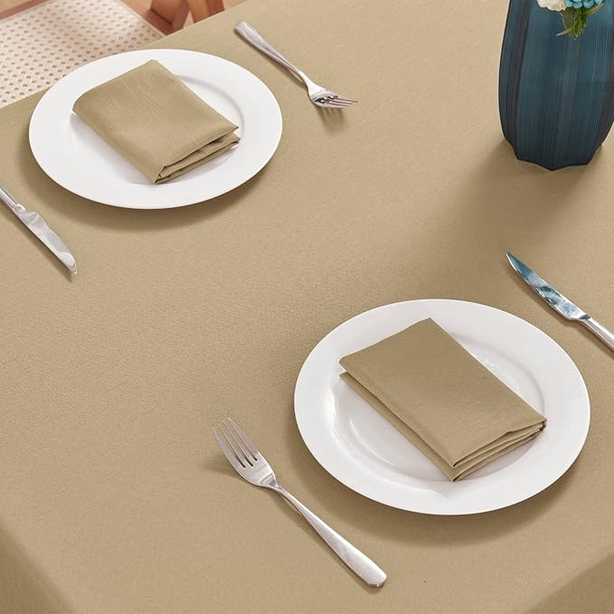 Veblandy Faux Linen Rectangle Tablecloth Waterproof 60x144 inch Table Cloth Stain and Wrinkle Resistant Washable, Decorative Fabric Table Cover for Dining, Kitchen, Wedding and Parties, Coffee