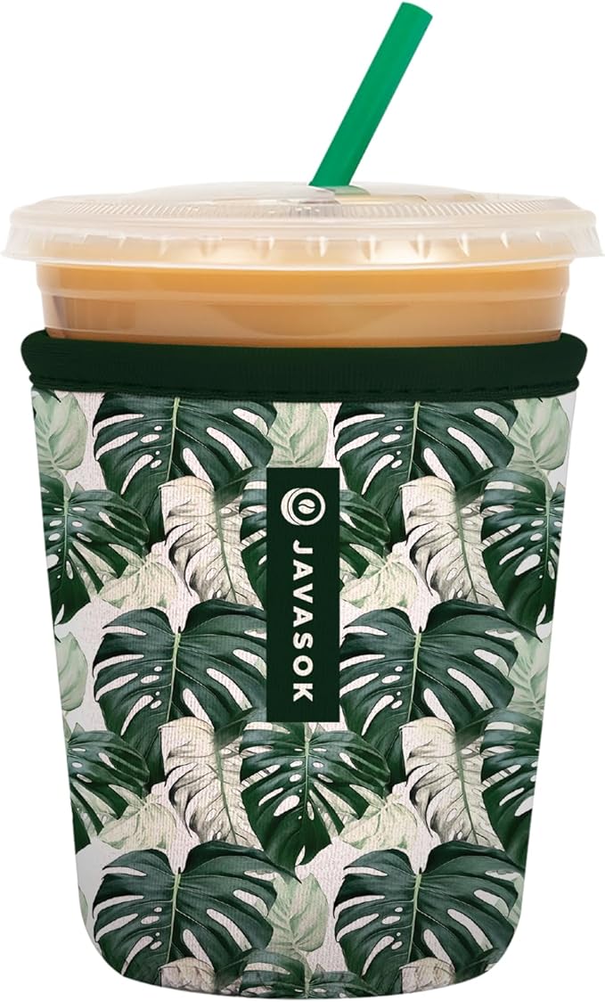 Sok It JavaSok Iced Coffee & Cold Soda Insulated Neoprene Cup Sleeve (Island Escape, Small: 16-20oz)