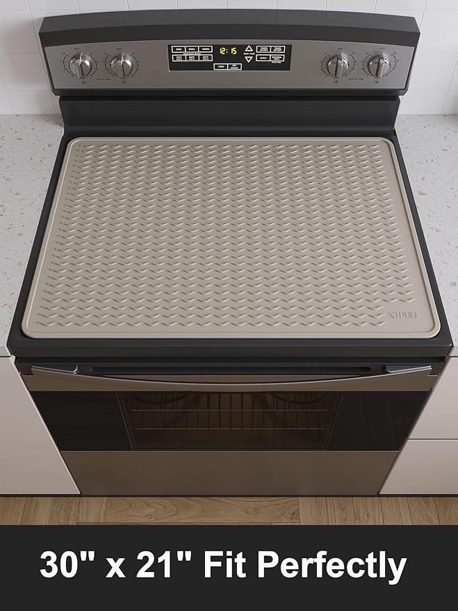 XiFEO Stove Top Covers for Electric Stove, Food Grade Heavy Duty Silicone Glass Stove Top Cover Protector, Induction Cooktop Protector, Heat Resistant Range Ceramic Stove Top Covers Mat, Oven Cover