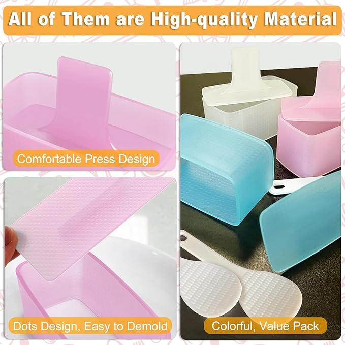 TAORISH Musubi Mold, 3 Pack Musubi Maker Press, Non-Stick Onigiri Mold Maker Sushi Press Mold for Musubi Home DIY, Kid Lunch Bento (with 3 Rice Ladles)