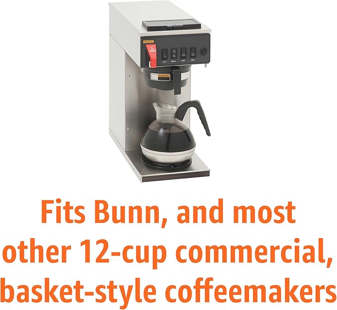 Amazon Basics Commercial 12-Cup Basket Coffee Filters, 1000 Count, Fits Bunn and Most Basket-Style Coffeemakers, White