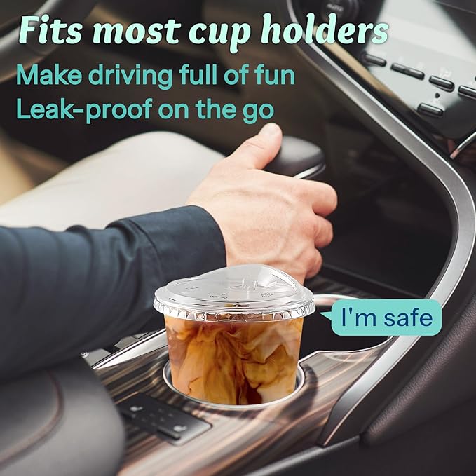 25 Pack 12 oz BPA-Free Clear Plastic Coffee Cups with Strawless Sip Lids - Leak-Proof Disposable To-Go Cups for Iced Coffee, Kids, Smoothies & Juice, Ideal for Daily Use & Small Gatherings