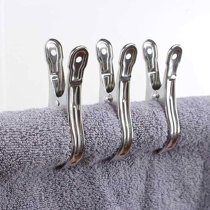 10 Pack 3.5 Inch Heavy Duty Stainless Steel Clips, Large Alligator Clips, Jumbo Binder Clips, Multipurpose Clothes Pins for Laundry, Beach Towel, Pool Cover, Curtains & Outdoor Use