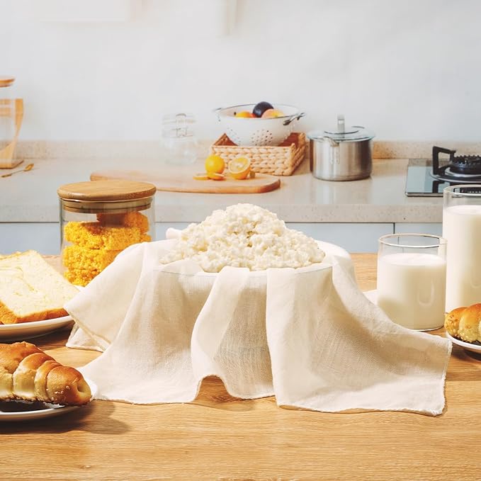 Amrules Cheese Cloths for Straining, 4PCS 36x36 Inch Grade 100 Cheese Cloth, Reusable Washable Unbleached Pure Cotton Cheesecloth for Cooking and Cheese Making with Hemmed Edge