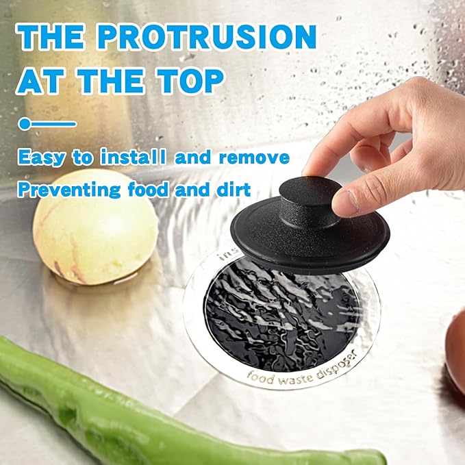 RQYEKDO Kitchen Sink Stopper, 3-1/2" Universal Sink Cover for Garbage Disposal Stopper and Kitchen Drain Plug,Replacement for InSinkErator, Moen,Waste King, Whirlpool,Kohler（2PC