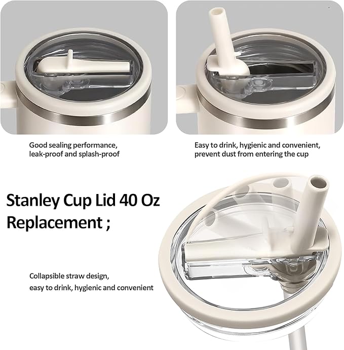 Stanley Lid Replacement 40 oz Cream 2.0 no Spill Lid Leak Proof Spill Proof Cup Lid Stanley Quencher Cup Lid Accessories