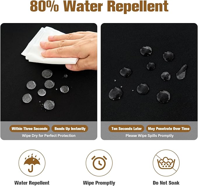 NEWISHER Fitted Oval Tablecloth 42 x 60 Inch Elastic Table Cloth, Stretch Spandex Table Cover Black Washable Polyester Top Cap Cover for Dining Picnic Camping Indoor and Outdoor