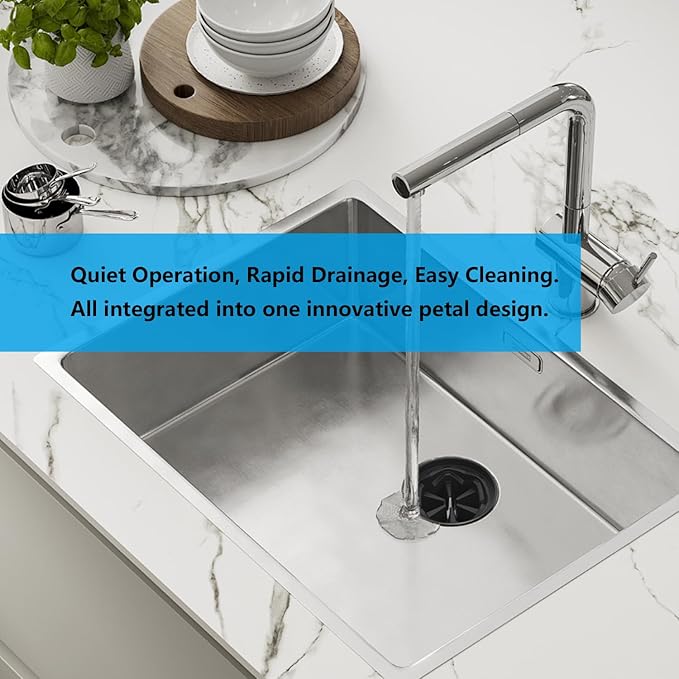 Garbage Disposal Splash Guard 3 3/8" - 1 Pack Universal Sink Baffle for InSinkErator Evolution & Most 3-Bolt Models, Heavy-Duty FDA Silicone with Noise Reducing Petal Design