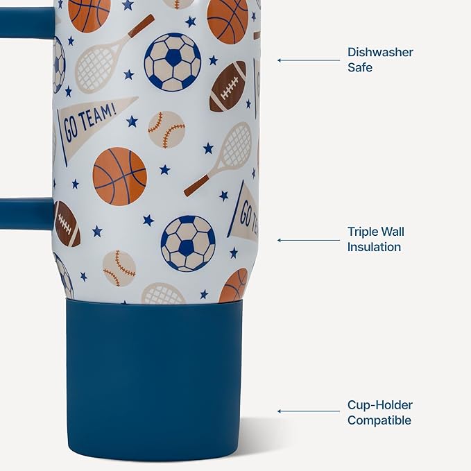 HydroJug Kids - 20 oz Insulated Kids Water Bottle with Flip Straw & Handle | Leak-Proof & Durable | Perfect for School, Sports, Lunch, Travel & Camp, All-Stars
