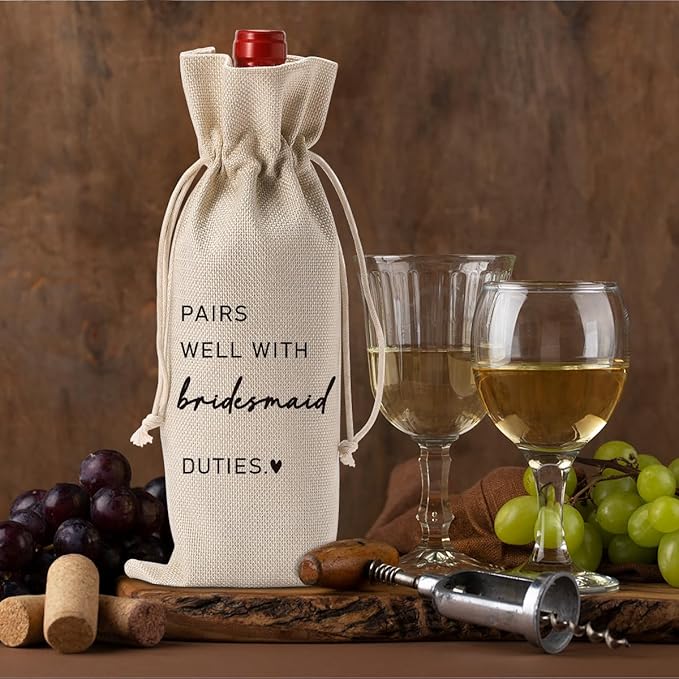 Bridesmaid Bridal Party Shower Gifts for Bridesmaids Wine Bag Pairs Well With Bridesmaid Wine Accessory Sets