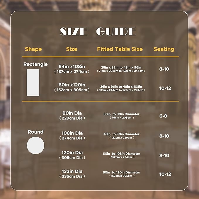 sancua White Round Tablecloth 108 Inch Diameter, 8 Pack - Circle Polyester Fabric Table Cloth for Wedding Party Reception Banquet Birthday, Washable Formal Table Cover (Fit 42-96 Inch Tables)