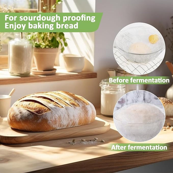 MAQIHAN 200 Bowl Covers Bread Proofing - Extra Large Plastic Wrap for Food Sourdough Bread Baking Rising Elastic Reusable Plate Covers Outdoor Food Fresh Keeping Bags Shower Cap Hair Deep Conditioning