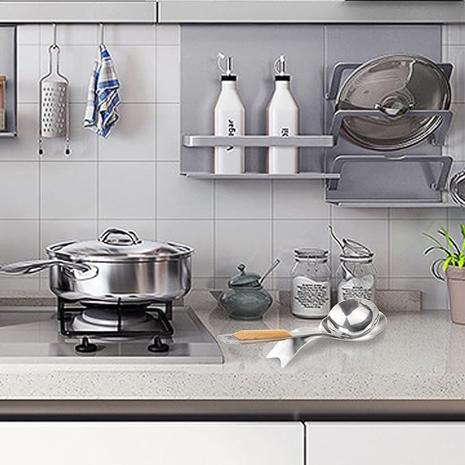 Stainless Steel Spoon Rest, Spatula Ladle Holder, Stainless Steel Utensil Spoon Rest Holder, Brushed Finish, Dishwasher Safe 3.8 x 9.4 Inch (Fish Shape Silver Color 1PC)