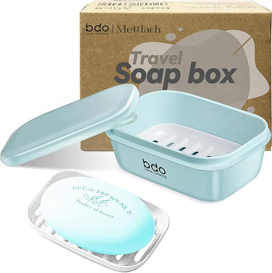 PEISAINOX Travel Soap Case, Leakproof Soap Container with Lid, Portable Bar Soap Holder for Traveling, Soap Dishe for Bathroom, Shower, Gym, School, Camping, Vacation, Outdoor (Green)