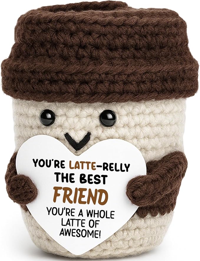 Agantree art Best Friend Birthday Women Gifts Coffee Lover Mug Birthday Graduation Friend Gifts for Women Men Best Friends BFF Work Bestie Coworker Positive Crochet Home Desk Decor