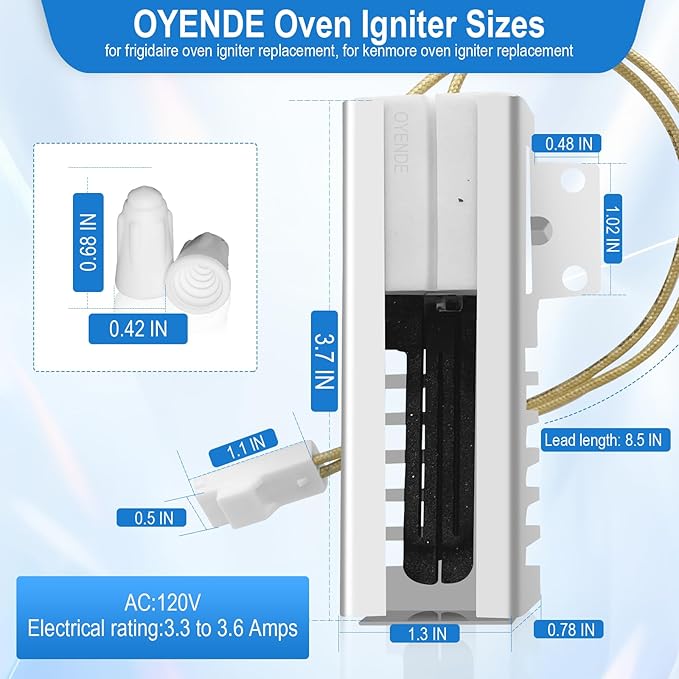 W11208965 Gas Range Oven Igniter, For Whirlpool Oven Igniter, For Amana Oven Igniter for Gas Stove, Repalce W11590294 W11176454 W10914411 4977065 AP7193166 PS16744629 EAP16744629 Etc.