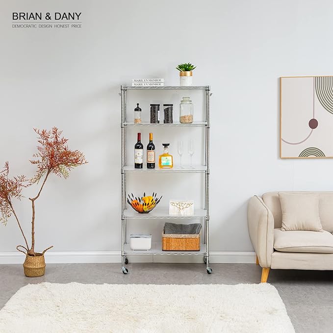 BRIAN & DANY Wire Shelf Liner 18" X 48", Heavy Duty Shelf Liners for Wire Shelving, Waterproof Protector Mats, Set of 5, Transparent