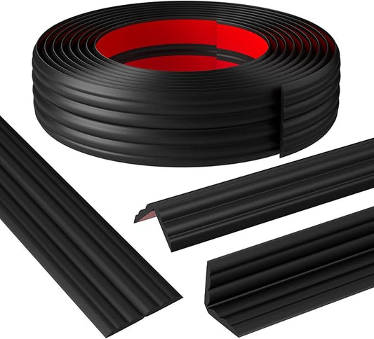 Wall Corner Protector & Edge Guard，Peel and Stick Wall Trim Moulding Inside & Outside Corner Molding Trim Caulk Strip, Self Adhesive Trim for Wall Edge,Ceiling,Countertop, 1.6” W x40’ L，Black