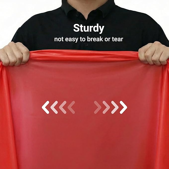 Auros Premium Plastic Tablecloths 10 Pack, 84'' Round Disposable Table Covers, Thick & Durable, Waterproof & Spill-Proof, Easy Cleanup for Parties, Wedding, Picnic, Party Red