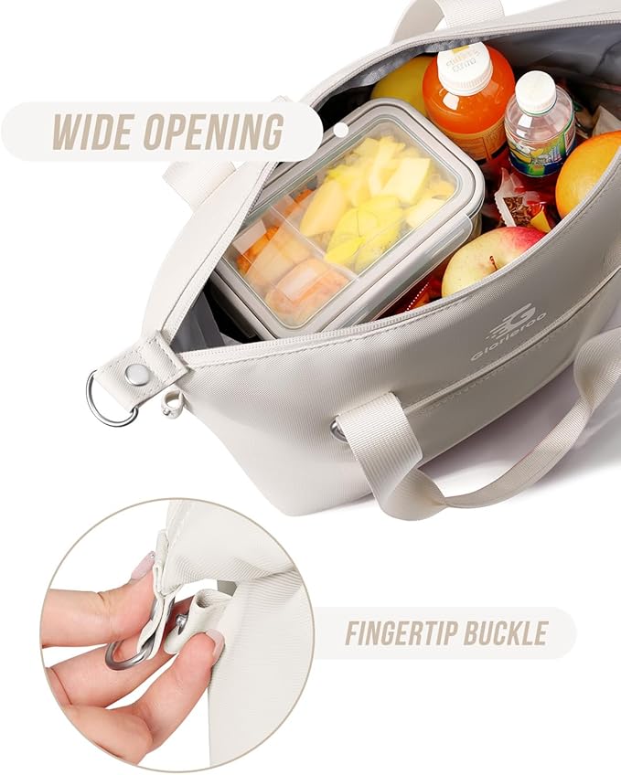 GLORIEROO Pastel Lunch Box Women | Insulated Soft Waterproof Leakproof Lunch Bag Cooler | Adjustable Strap | BPA-Free