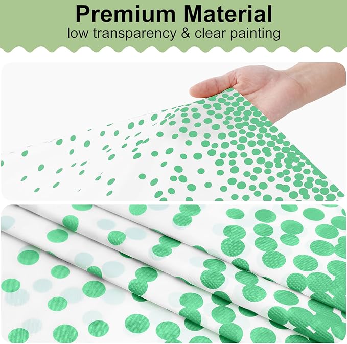 misaya 6 Packs Dot Disposable Table Cloth, 54 x 108 Inch Waterproof Plastic Tablecloth, Rectangle Green Dots in White Table Covers for Picnic, Birthday, Party