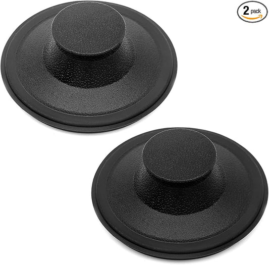 (2 Pack) Exact Replacement for InSinkErator STP-PL/STPPL Black Rubber Sink Stopper for Garbage Disposal – Compatible with Standard 3-1/2" Drains from Kohler, Waste King, Whirlpool, and More