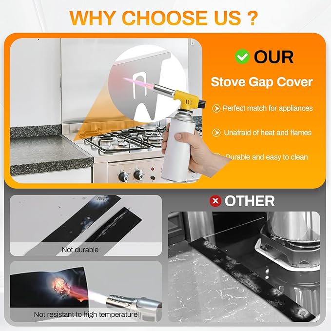 2PCS Stove Gap Covers Stainless Steel, Stove Gap Filler, Oven Gap Filler, Oven Side Gap Filler, Range Trim Kit, Heat Resistant and Easy to Clean, Length 23.4" Width 0.79"(Silver)