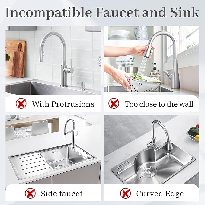 PoYang 17.7 Inch Faucet Mat for Kitchen Sink Splash Guard Behind Faucet, Sink Protectors for Kitchen Sink Faucet Mat Splash Guard for Kitchen Sink Area, Long Silicone Faucet Guard & Draining Mat, Grey