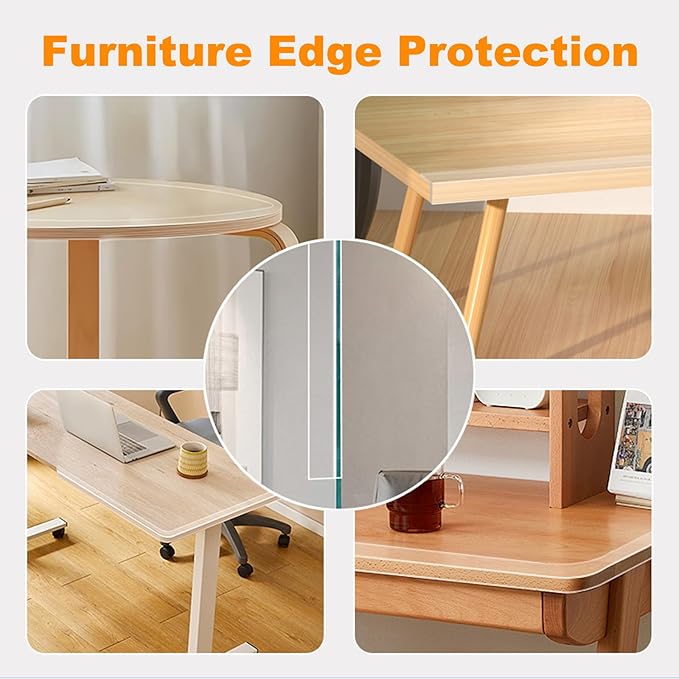0.8 in x 6.6 FT,Clear Soft Corner Protectors for Furniture Strip,Sharp Edge & Table Bumper,Window Edge,Wall Protector, Soft Corner Guards Safe for Proof,Table Corner Protectors in Family