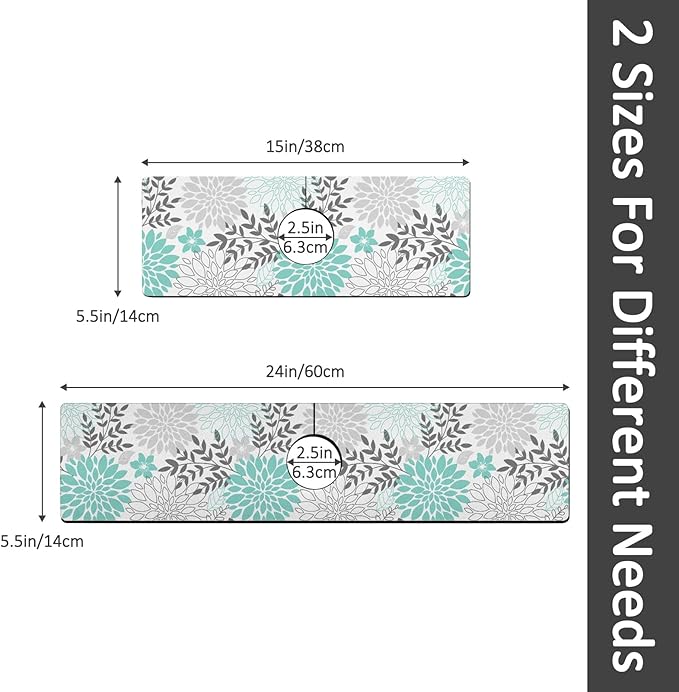 15" X 5.5" Kitchen Sink Splash Guard Faucet Mat Floral Super Absorbent Fast Drying Faucet Guard & Draining Mat Sink Splash Guard Behind Faucet for Kitchen, Bathroom