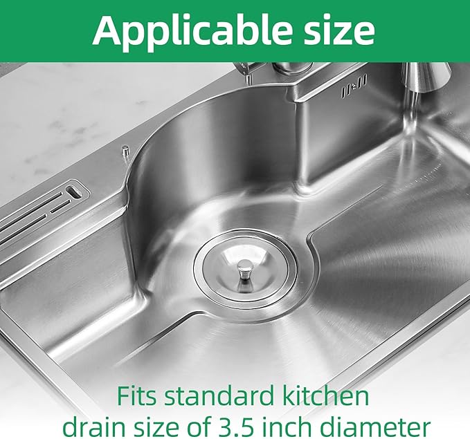 Kitchen Sink Stopper，Stainless Steel Garbage Disposal Stopper Fits Standard Kitchen Drain Size of 3.5" Diameter,Sink Cover for Drain Stopper