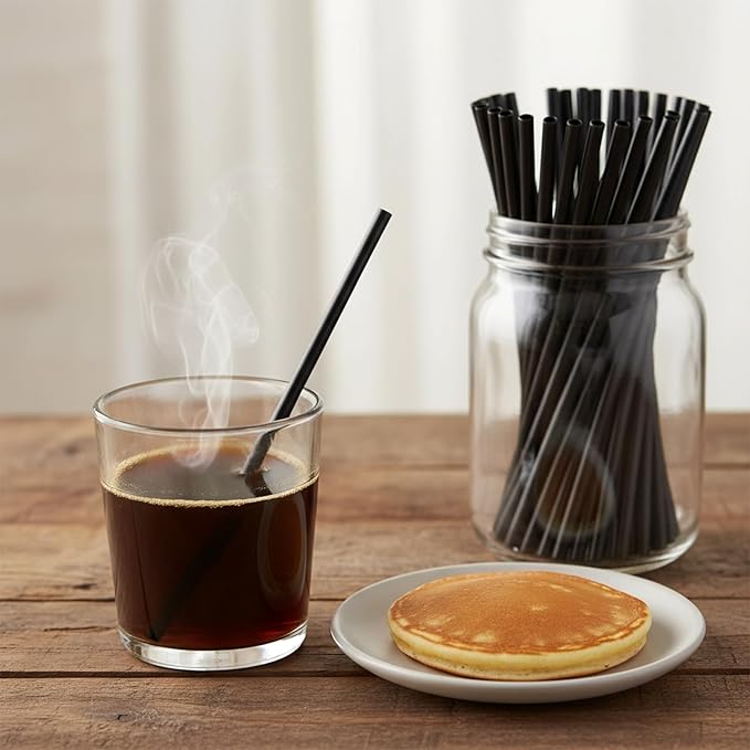 100 Pcs Black Cocktail Straws, 5.12 Inch Short Disposable Plastic Drink Straws Small Short Drinking Straw for Whiskey Bar Club Cocktail Cold Drinks, Cups Travel Mugs Crafts Home Bars Use