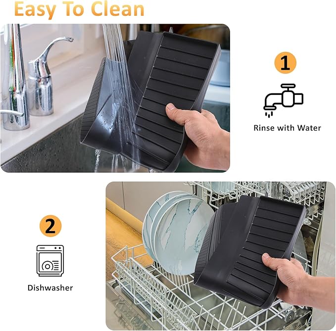 Sink Edge Protector with Suction Cup 4"x20", Silicone Sink Splash Guard for Kitchen & Bathroom, Protect Countertop from Scratches, Stains, for Stainless Steel Granite Quartz-Black