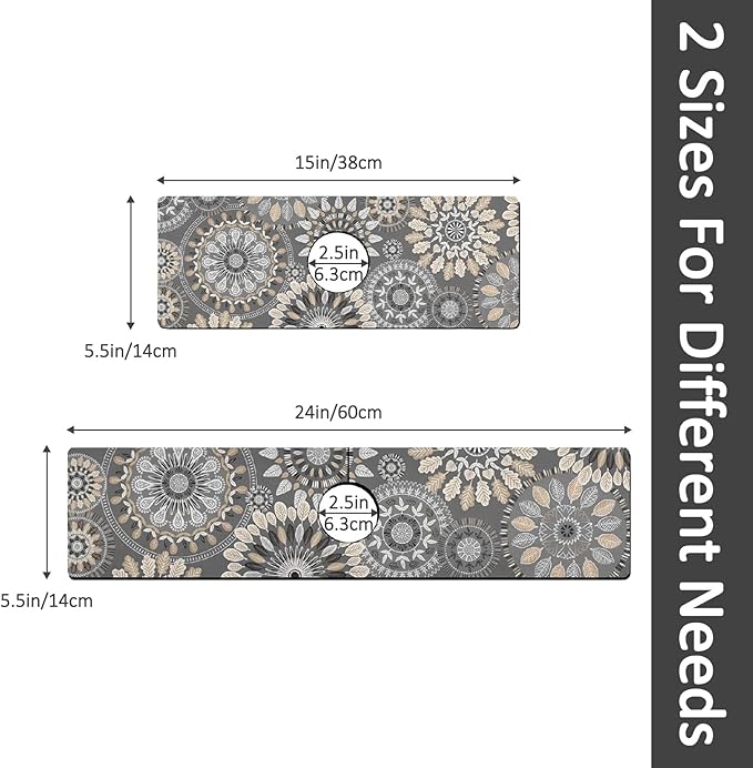 15" X 5.5" Kitchen Sink Splash Guard Faucet Mat Mandala Super Absorbent Fast Drying Faucet Guard & Draining Mat Sink Splash Guard Behind Faucet for Kitchen, Bathroom
