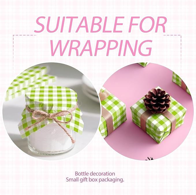100pcs Waxed Deli Paper Sheets, 7x7" Food Basket Liners for Sandwiches, Burgers. Classic Checkered Deli Wrap Wax Paper Sheets by Neyimqr (Green)