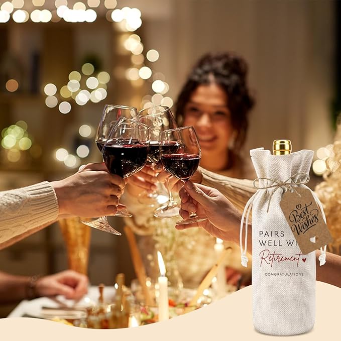 XFW 1Pcs Retirement Wine Bag Retirement Gifts for Women Men Pairs Well With Retirement Wine Bag Farewell Gifts for Coworkers Going Away Gift for Friends Boss
