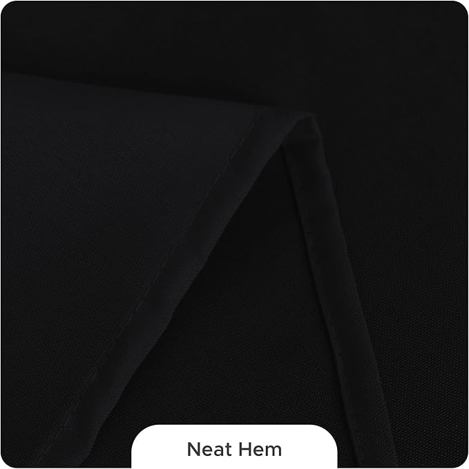 Fitable 8 Pack Rectangle Tablecloths: Stain Resistant Wrinkle Free Circle Table Clothes, Washable Reusable Polyester Table Covers for Wedding Party Birthday Banquet Reception(Black, 90x132 Inch)