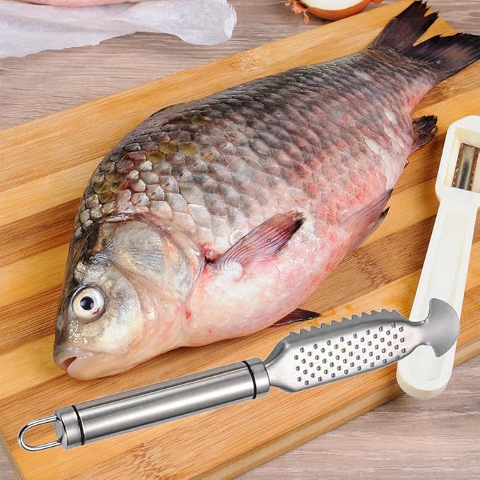1Pc Fish Scales Scraping Tool,Multifunction Stainless Steel Fish Scale Knife Fish Cleaning Kit,Fish Scale Peeler,Fish Descaler Tool,Fish Scaler Remover,Fish Scaler Fish Scale Removing Tool