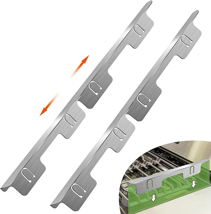 4PCS Stove Gap Covers Stainless Steel, Range Trim Kit, Kitchen Stove Counter Gap Cover, Stove Counter Gap Covers, Stove Gap Filler Retractable Length 13.8" to 27.5"