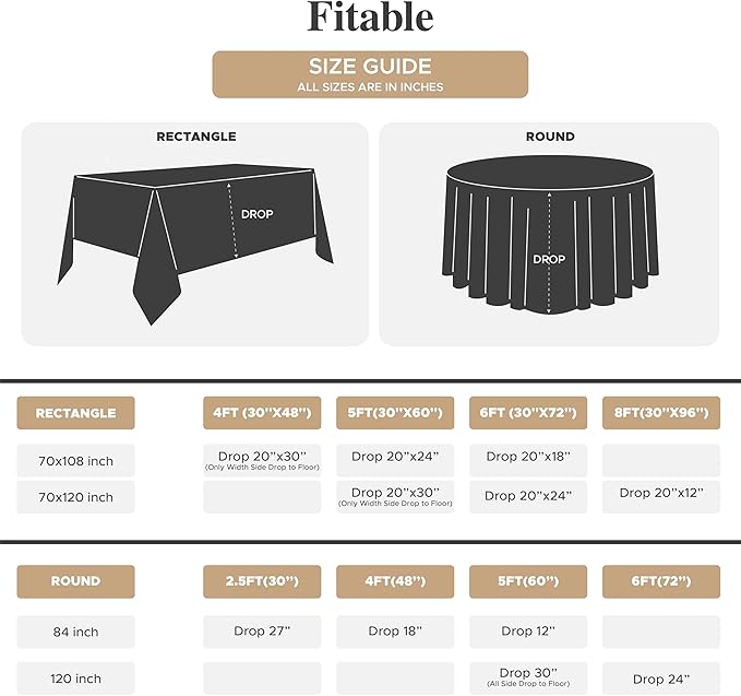 Fitable 8 Pack Table Cloth Rectangle Table: Stain and Wrinkle Resistant Tablecloth Rectangular, Washable Polyester Tablecloths for Wedding Party Dining Banquet Event Catering(Red, 70x120 Inch)