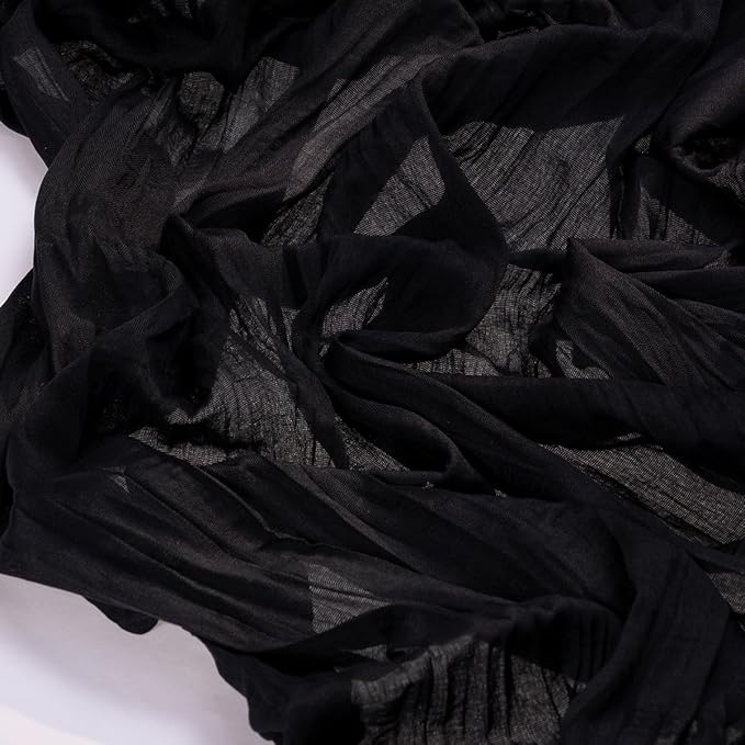 Socomi 2pcs Black Summer Cheesecloth Table Runner Boho Rustic Gauze 120 inch 10FT Cheese Cloth Sheer Runner for Wedding Party Baby Shower Birthday Home Decor Holiday Decorations