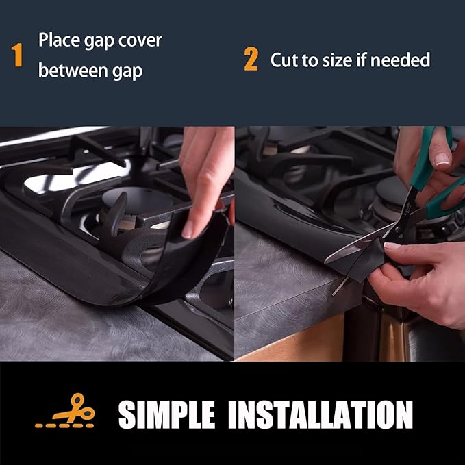 SEVCHY Silicone Stove Gap Covers (2 pack), Oven Gap Filler, Heat Resistant Stove Gap Filler, Seal Gap between Stovetop and Counter, Easy Clean (21 inch, White)