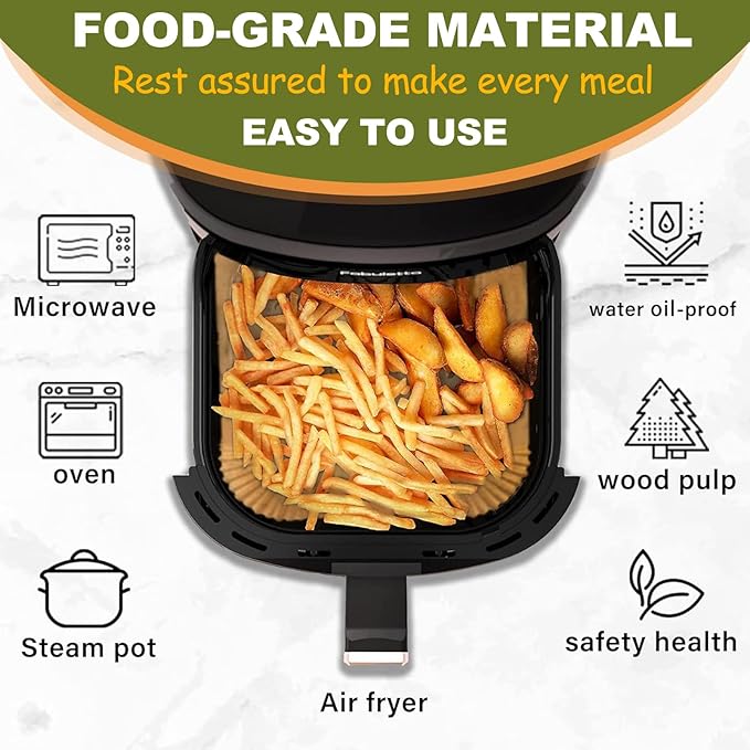 2 QT Air Fryer Liners for CHEFMAN 2 Qt Mini Air Fryer, Air Fryer Liners Disposable Small 2 qt 2.6qt, Small AirFryer Liners, DASH Air Fryer Liners