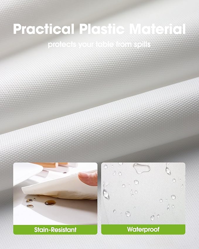 Pureegg Plastic Table Cloth Disposable 3 Pack, 84 Inch Round Table Cloth, Leakproof Table Cover for Parties, Picnic, Weddings, White