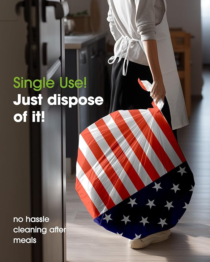 Pureegg Plastic Patriotic Tablecloths 4th of July Decorations, Table Cloth Disposable 3 Pack, Memorial Day Decorations, 4th of July Decorations, 54x108 Inch, American Flag
