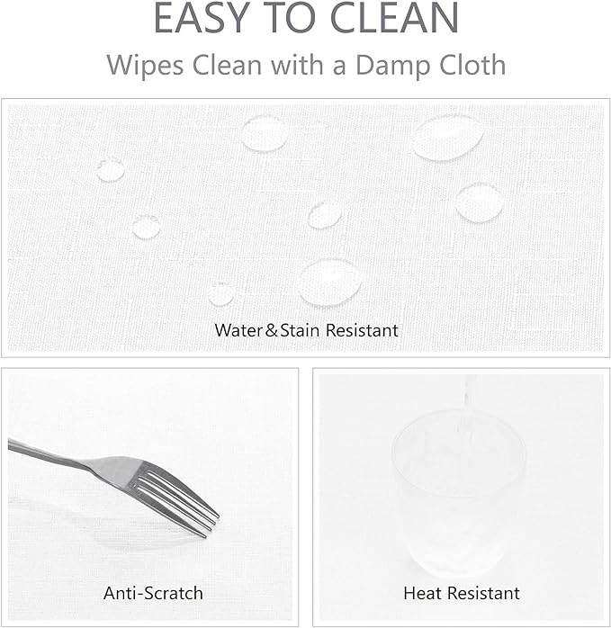 Veblandy Rectangle 4 Feet Tablecloth 60x84 inch Linen Textured Table Cloth Stain and Wrinkle Resistant Washable Polyester, Decorative Table Cover Waterproof for Dining, Buffet and Camping, White