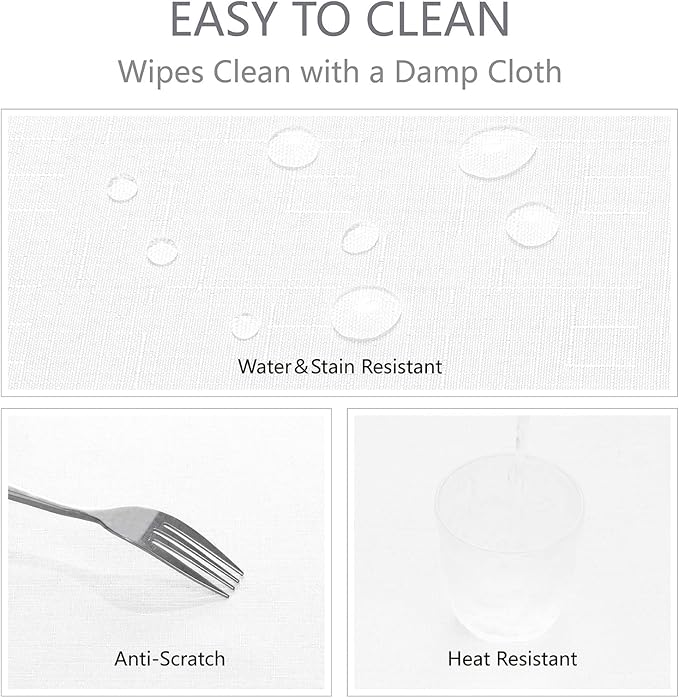Veblandy Rectangle 8 Feet Tablecloth 60x120 inch Linen Textured Table Cloth Stain and Wrinkle Resistant Washable Polyester, Decorative Table Cover Waterproof for Dining, Buffet and Camping, White